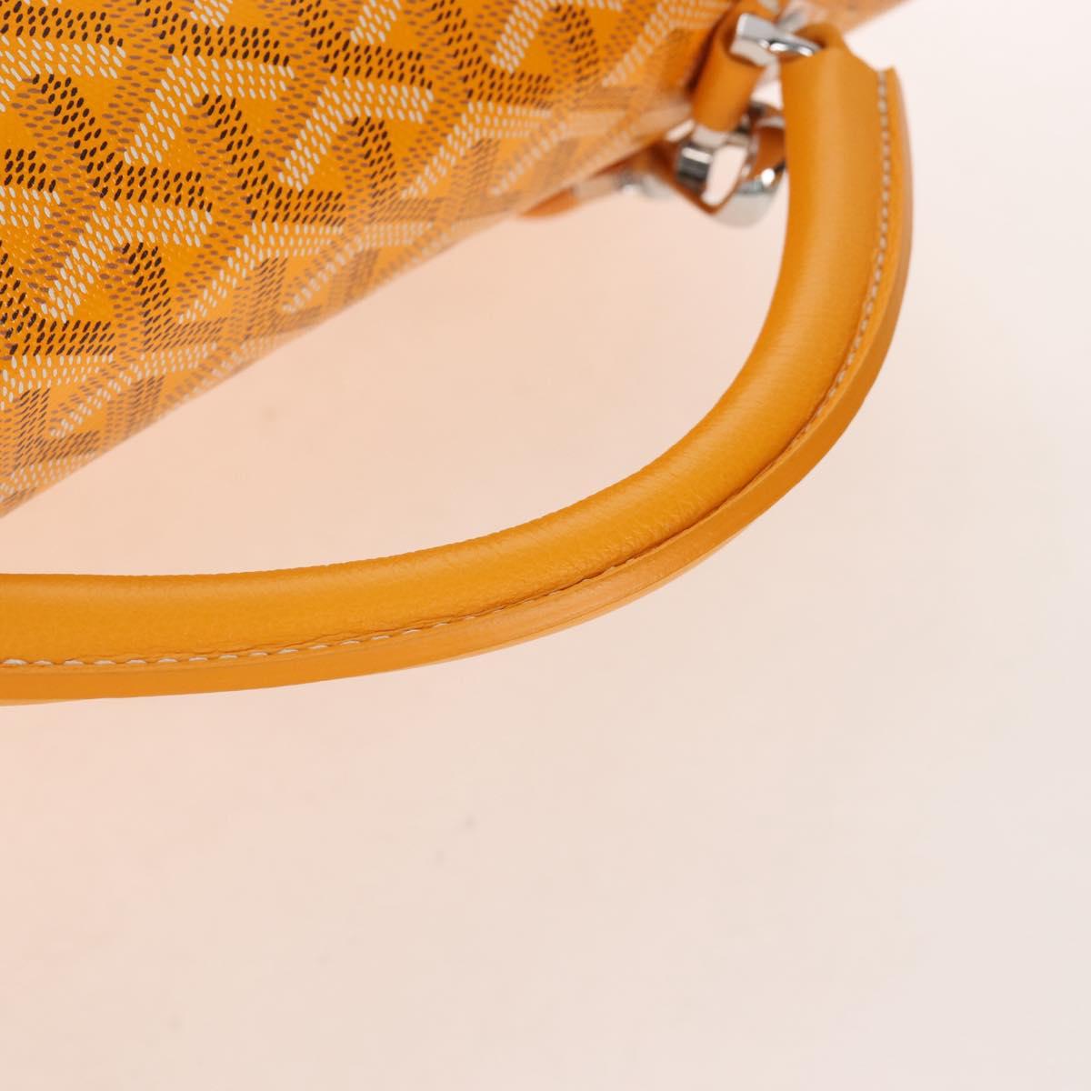 Goyard Herringbone Saint Léger Backpack PVC Leather Yellow Auth BA15967SAM