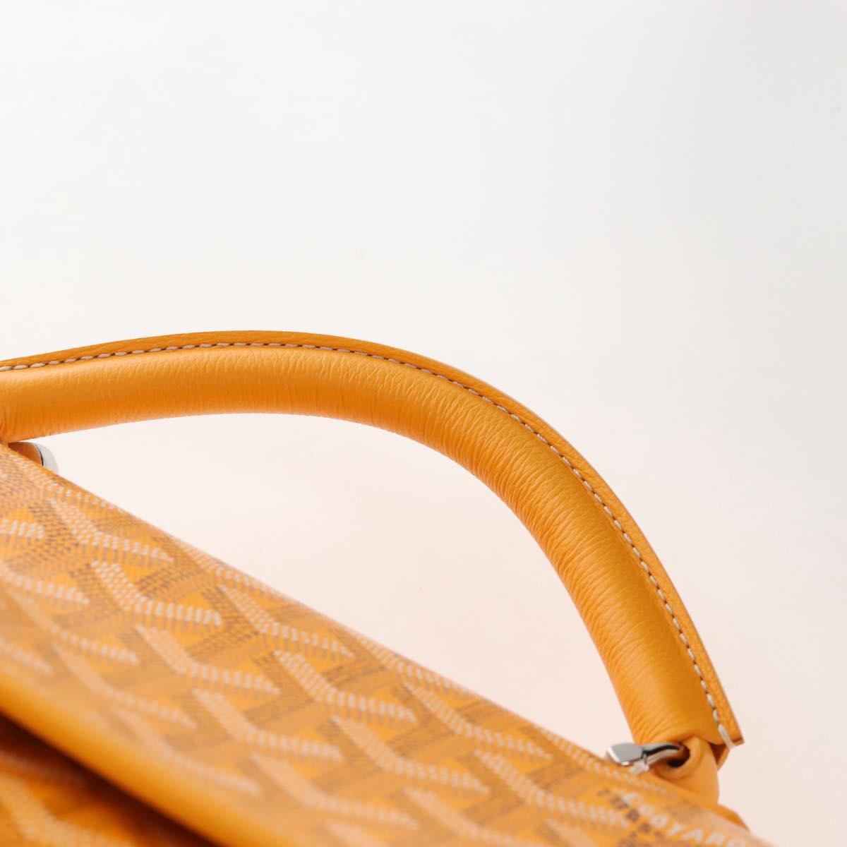 Goyard Herringbone Saint Léger Backpack PVC Leather Yellow Auth BA15967SAM