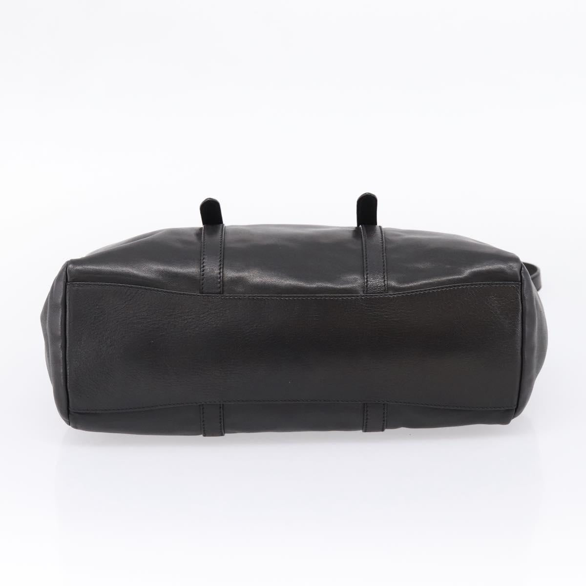 PRADA Hand Bag Leather 2way Black Silver Auth BA15969V