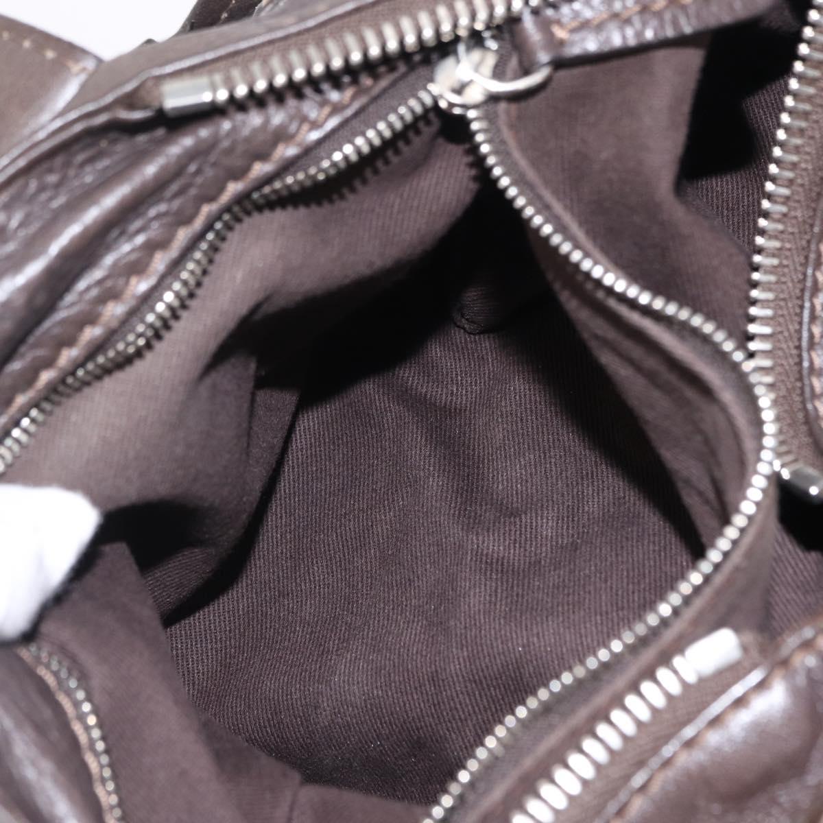Chloe Paddington Hand Bag Leather Brown Gold Silver Auth BA15973V