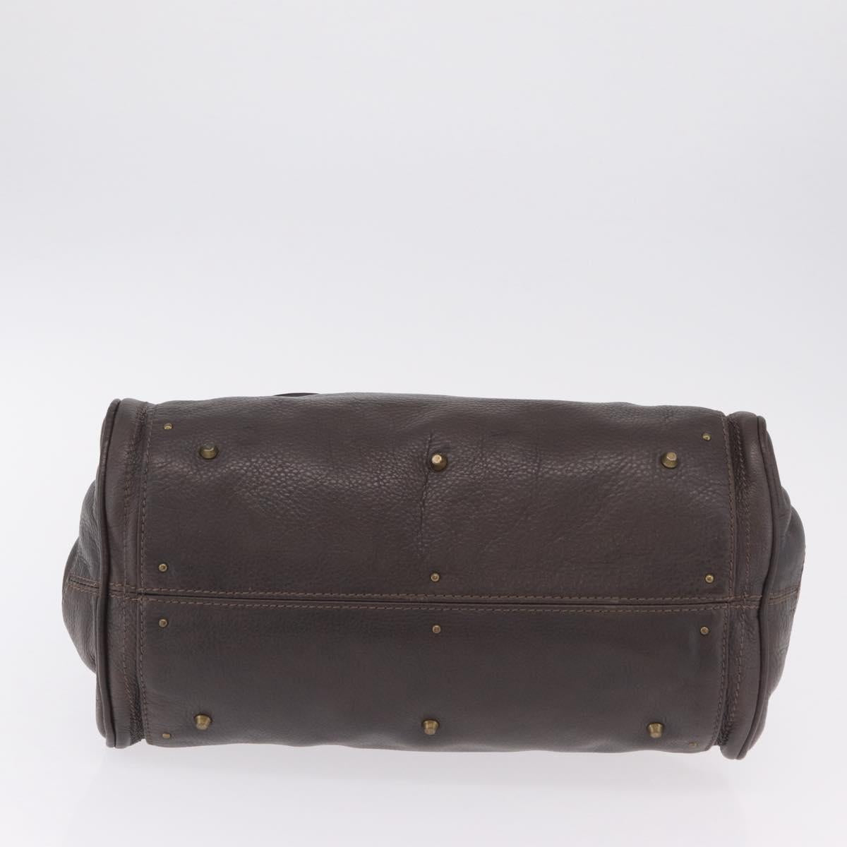 Chloe Paddington Hand Bag Leather Brown Gold Silver Auth BA15973V