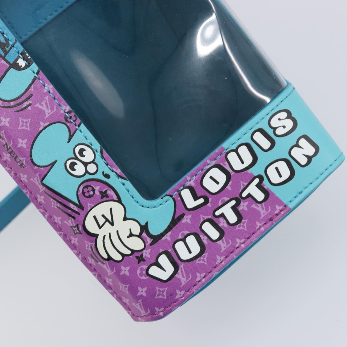 LOUIS VUITTON Monogram sandwich box Hand Bag Blue M82029 LV Auth BA15974SAM
