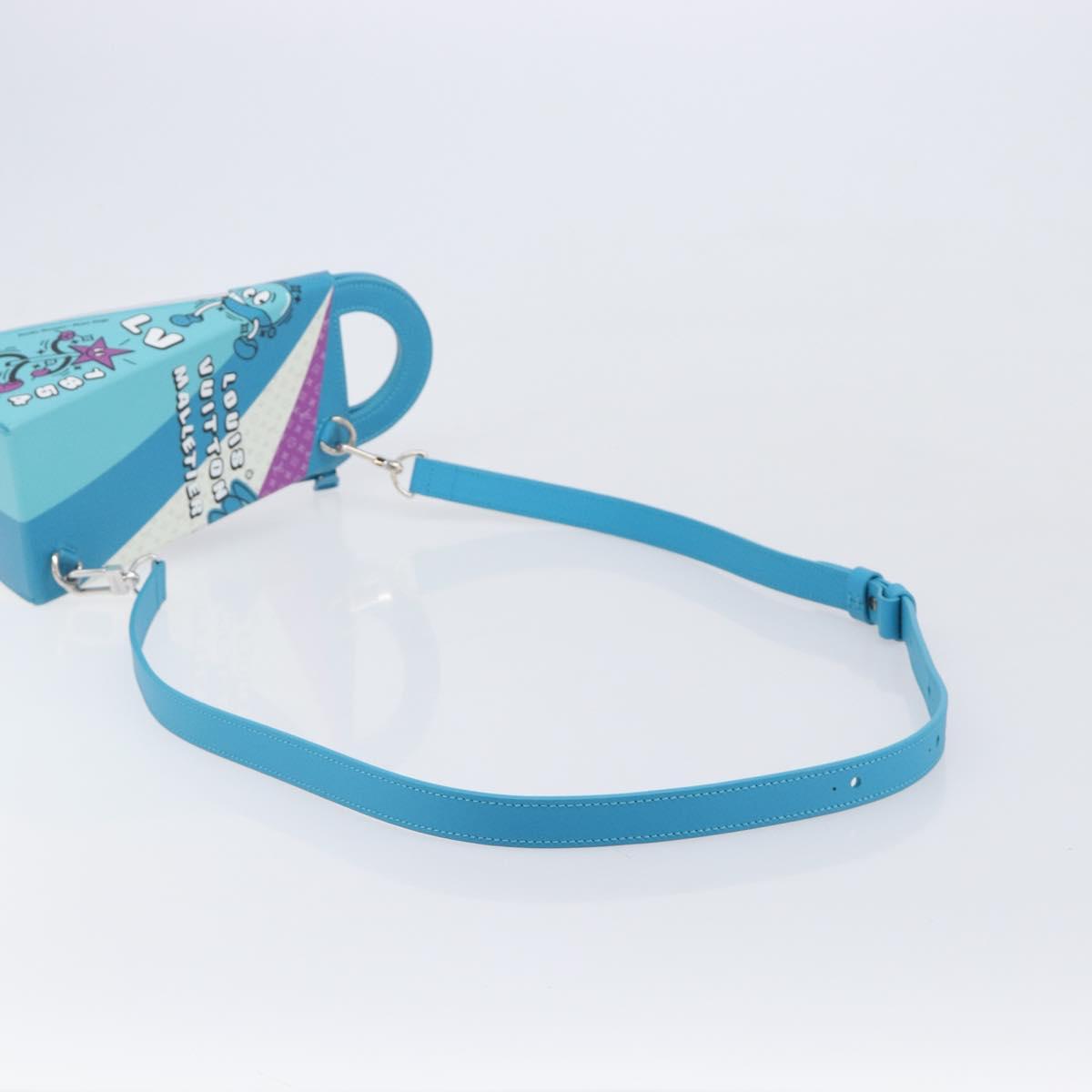 LOUIS VUITTON Monogram sandwich box Hand Bag Blue M82029 LV Auth BA15974SAM