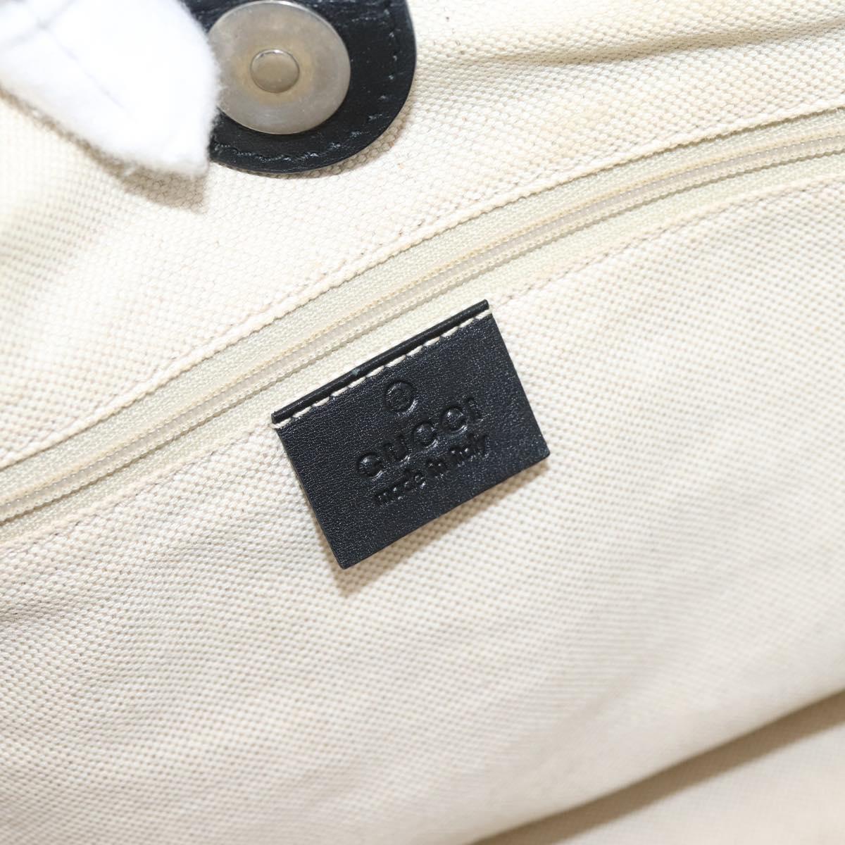 GUCCI GG Canvas Sukey Hand Bag Black Gold 211944 Auth BA15982V