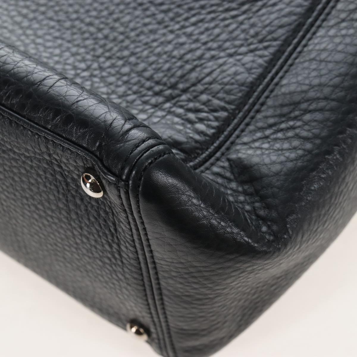 CHANEL Executive Tote Bag Leather 2way Black Silver CC Auth BA15992SAM