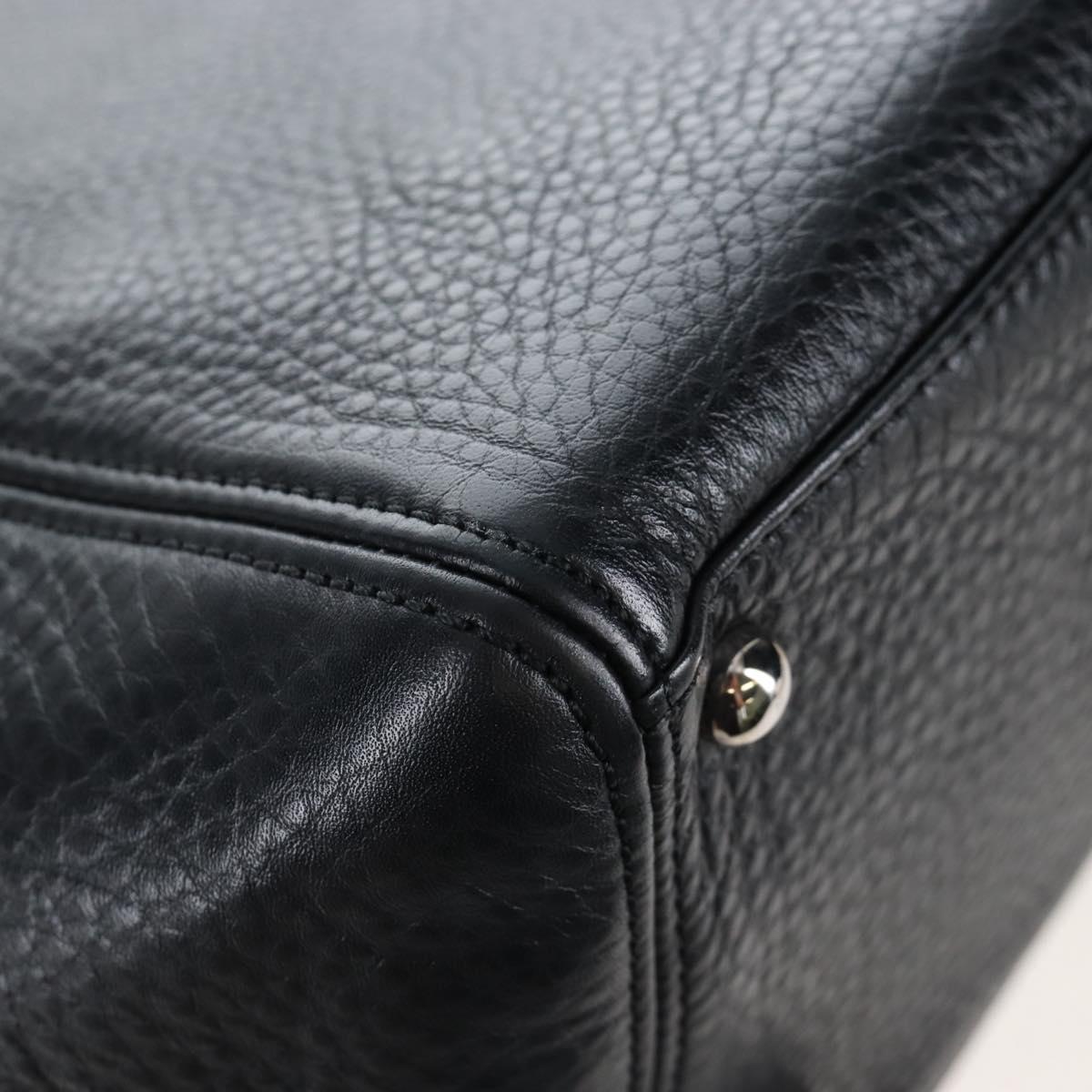 CHANEL Executive Tote Bag Leather 2way Black Silver CC Auth BA15992SAM