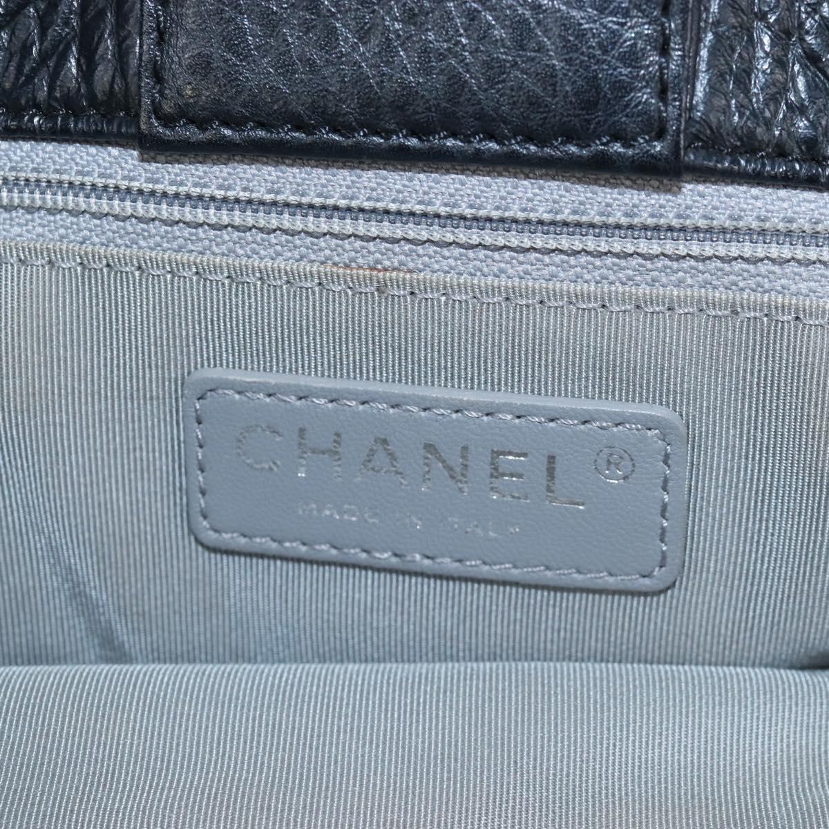 CHANEL Executive Tote Bag Leather 2way Black Silver CC Auth BA15992SAM