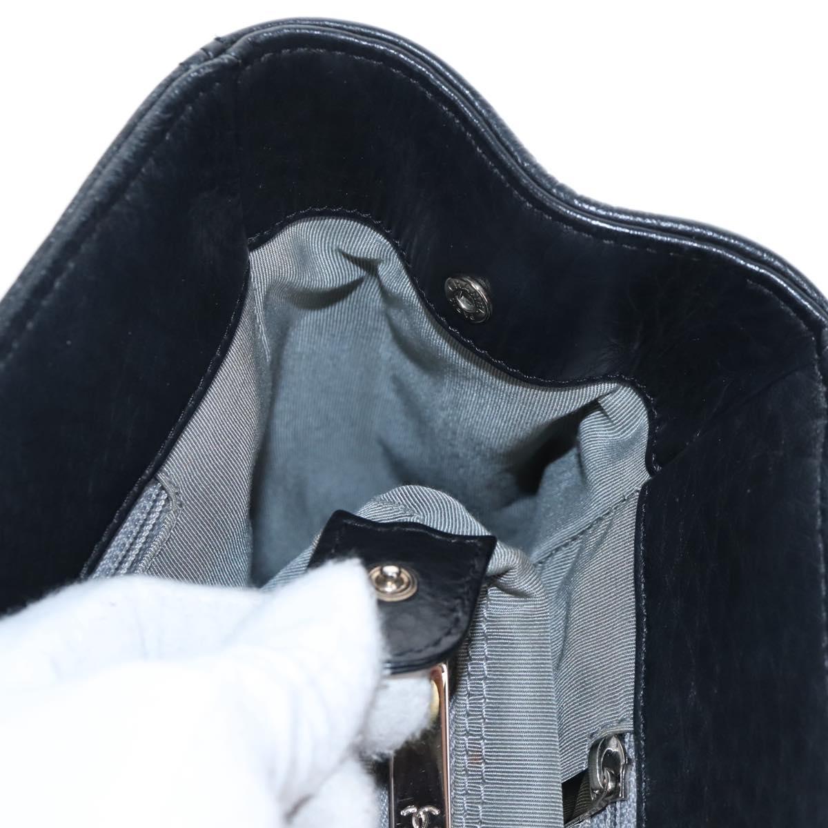 CHANEL Executive Tote Bag Leather 2way Black Silver CC Auth BA15992SAM