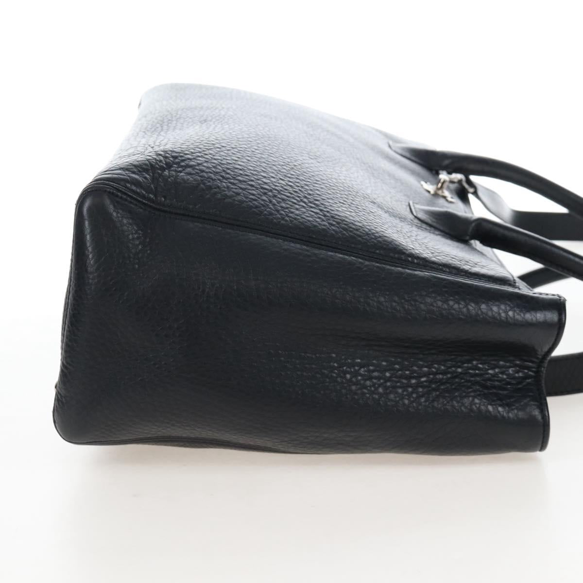 CHANEL Executive Tote Bag Leather 2way Black Silver CC Auth BA15992SAM