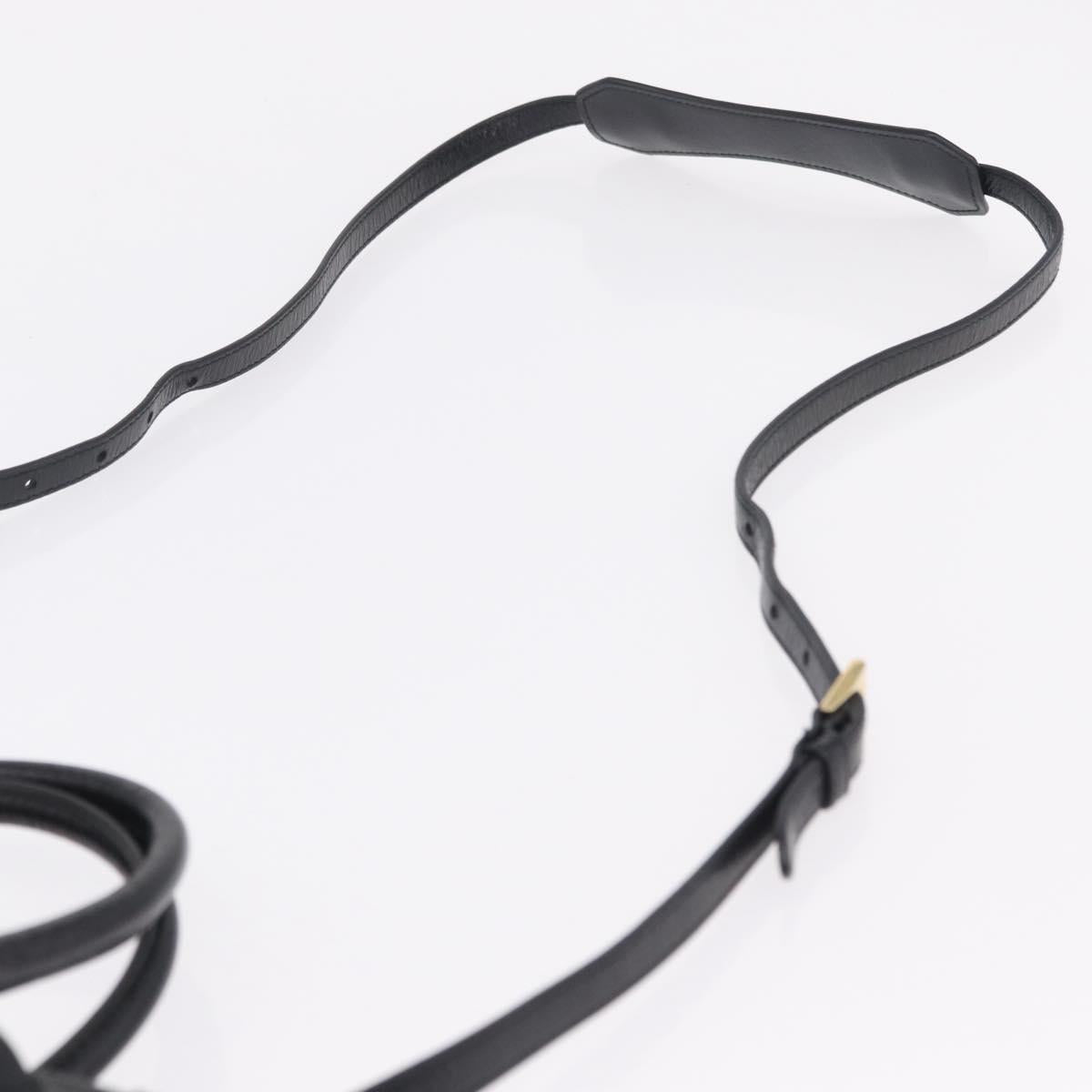 PRADA Hand Bag Leather 2way Black Gold Auth BA15993SAM