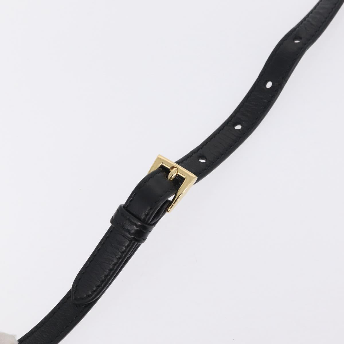 PRADA Hand Bag Leather 2way Black Gold Auth BA15993SAM