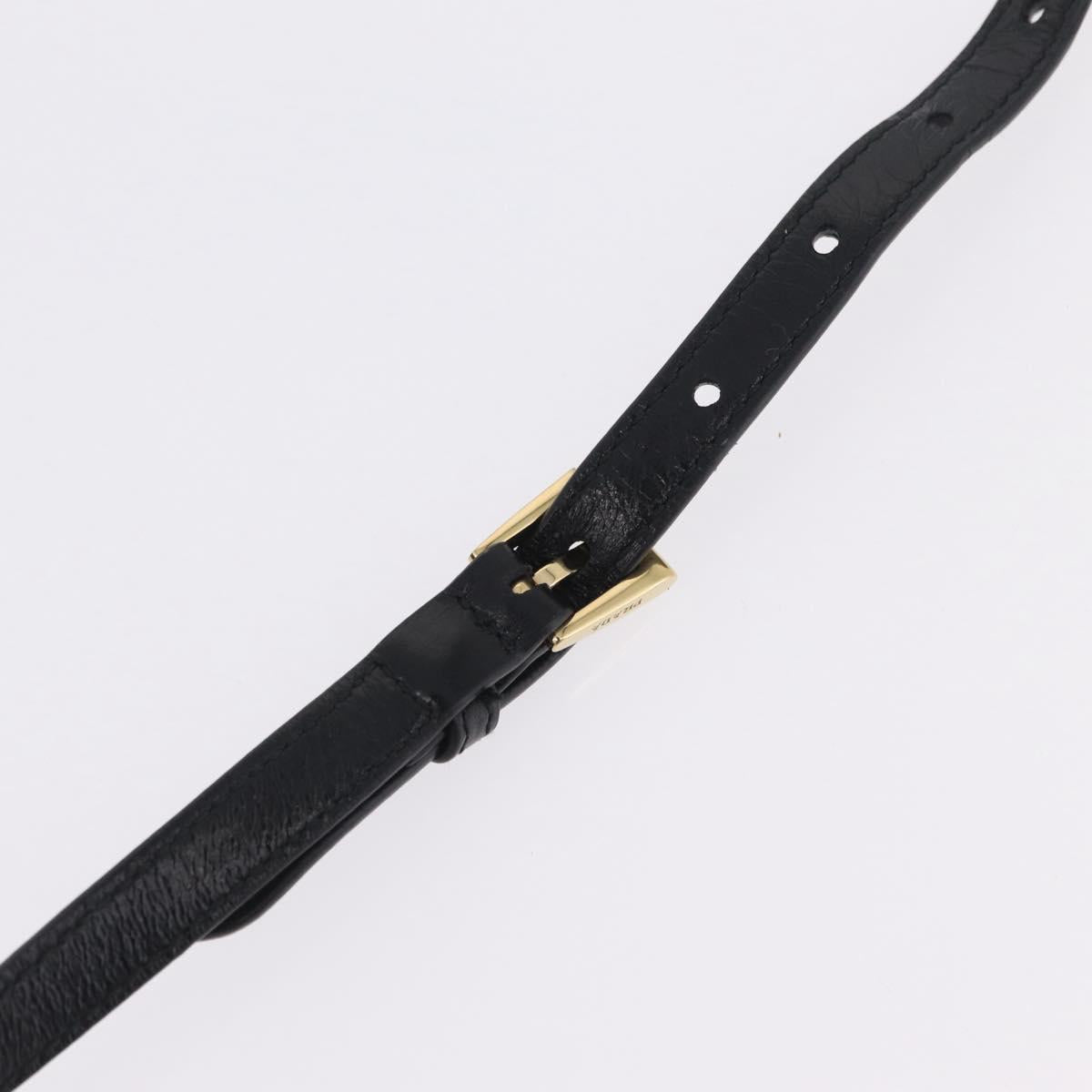 PRADA Hand Bag Leather 2way Black Gold Auth BA15993SAM