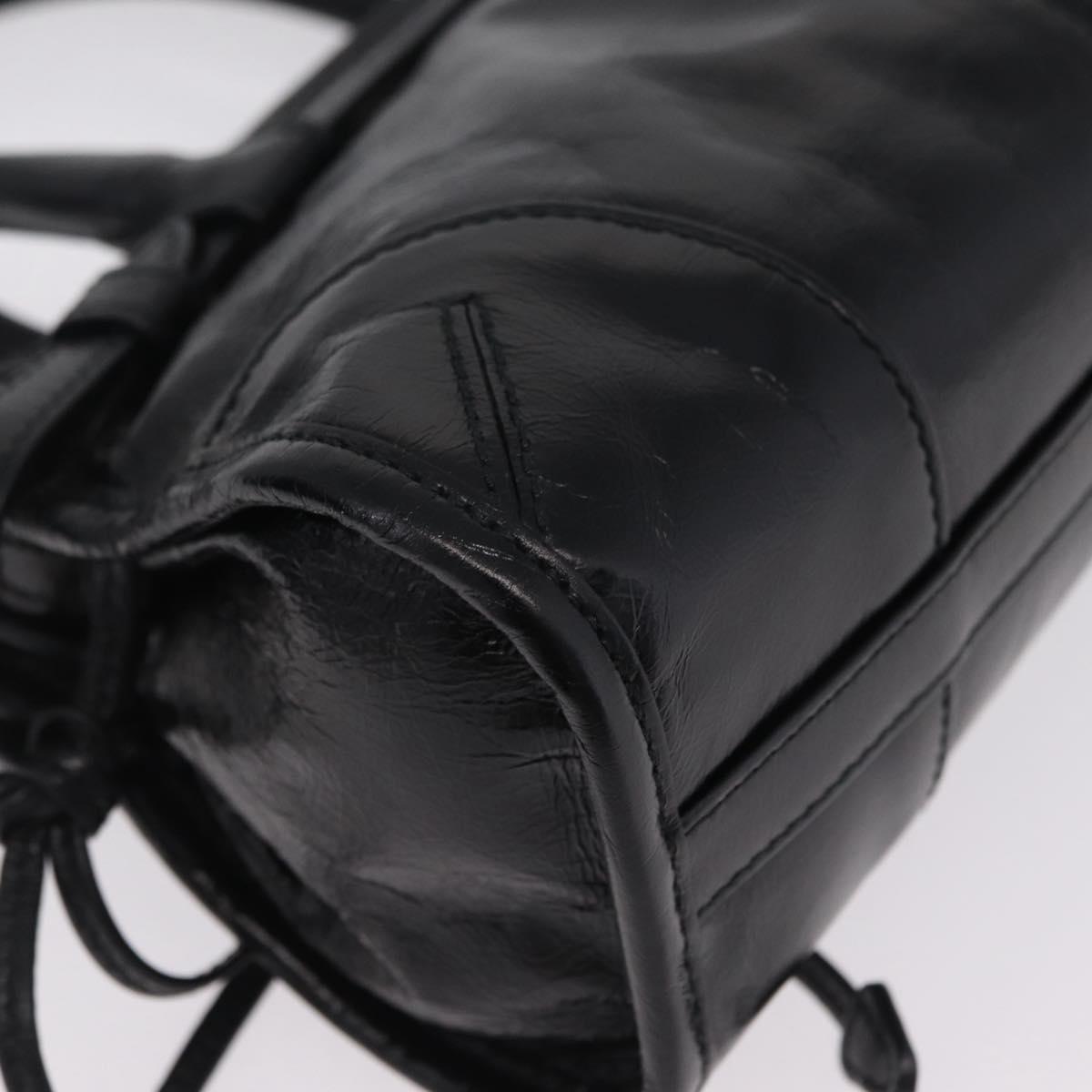 PRADA Hand Bag Leather 2way Black Gold Auth BA15993SAM