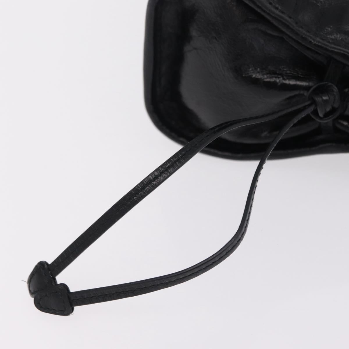 PRADA Hand Bag Leather 2way Black Gold Auth BA15993SAM