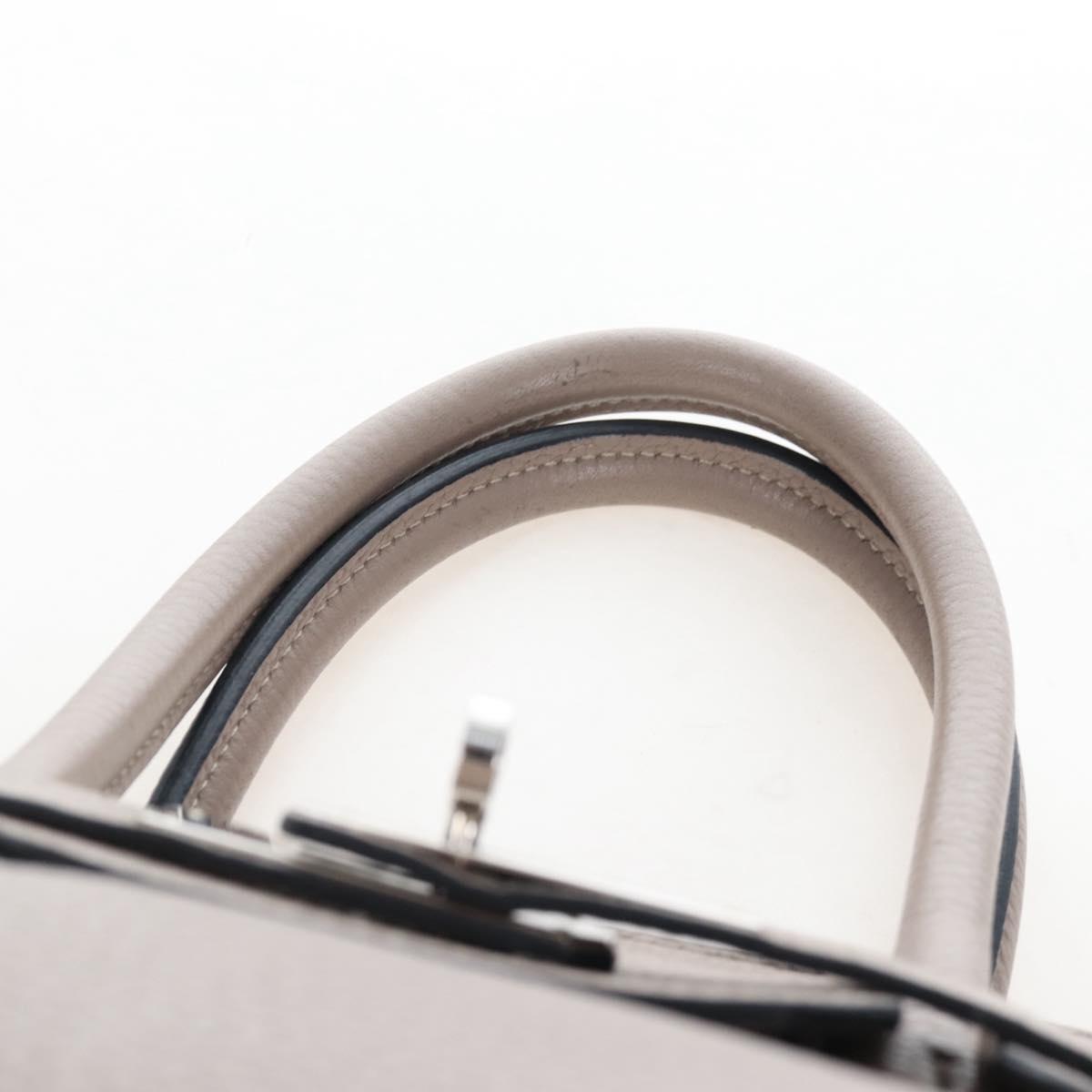 HERMES Birkin 30 Hand Bag Taurillon Leather Beige Silver Auth BA15994SM