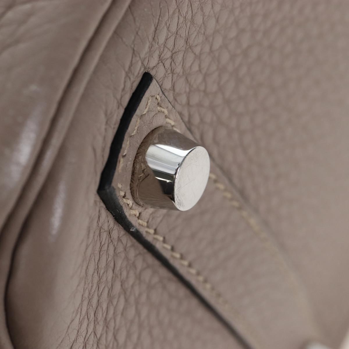 HERMES Birkin 30 Hand Bag Taurillon Leather Beige Silver Auth BA15994SM