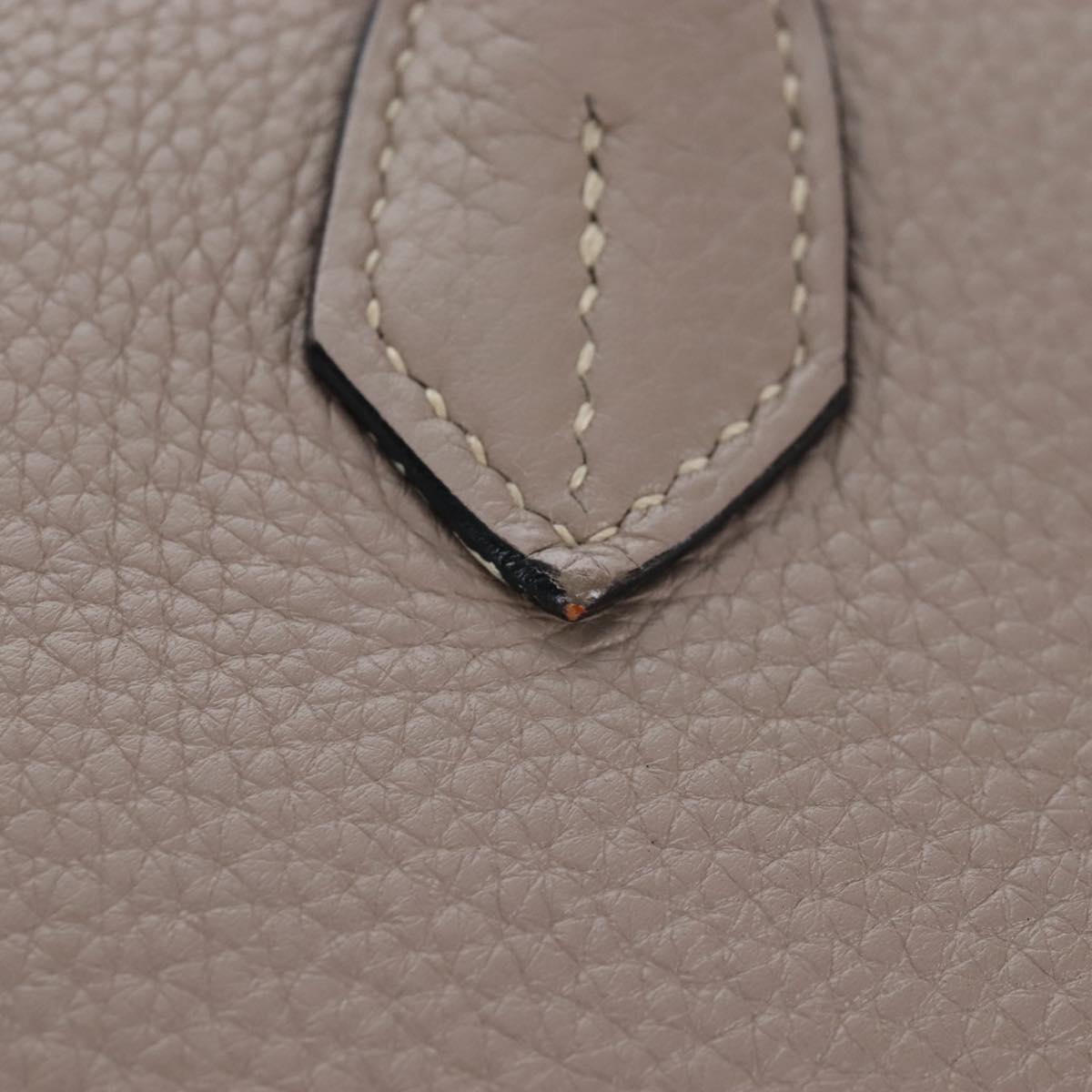 HERMES Birkin 30 Hand Bag Taurillon Leather Beige Silver Auth BA15994SM
