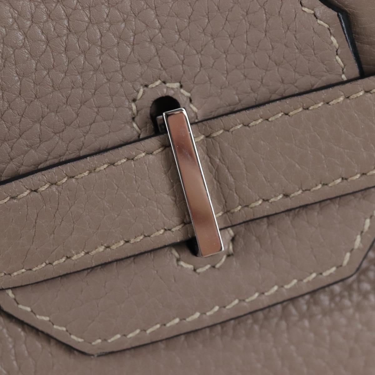 HERMES Birkin 30 Hand Bag Taurillon Leather Beige Silver Auth BA15994SM