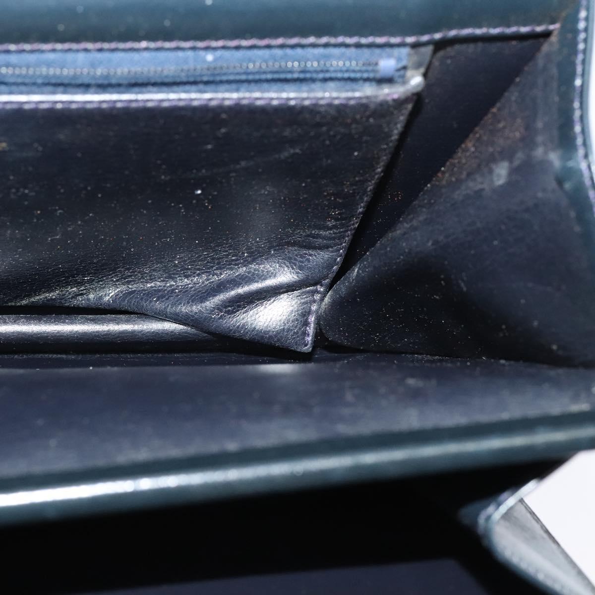 Christian Dior Shoulder Bag Leather Black Gold Auth BA1601