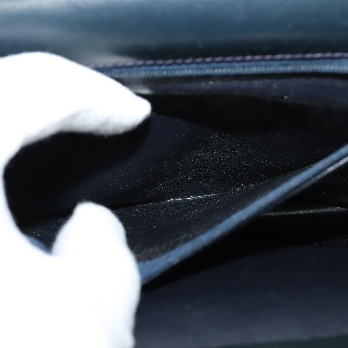 Christian Dior Shoulder Bag Leather Black Gold Auth BA1601