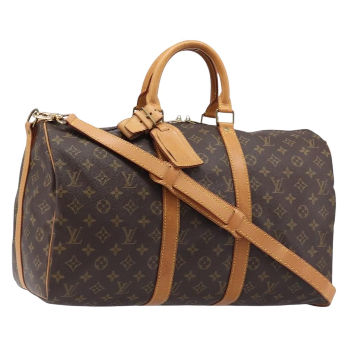 LOUIS VUITTON Monogram Keepall Bandouliere 45 Boston Bag M41418 LV Auth BA16014V