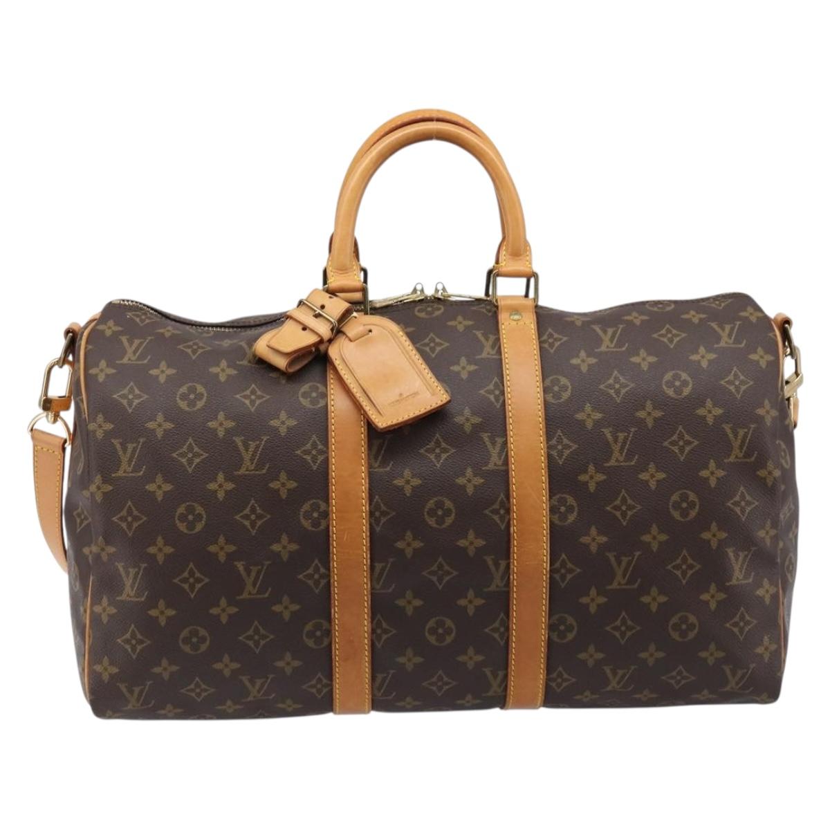 LOUIS VUITTON Monogram Keepall Bandouliere 45 Boston Bag M41418 LV Auth BA16014V