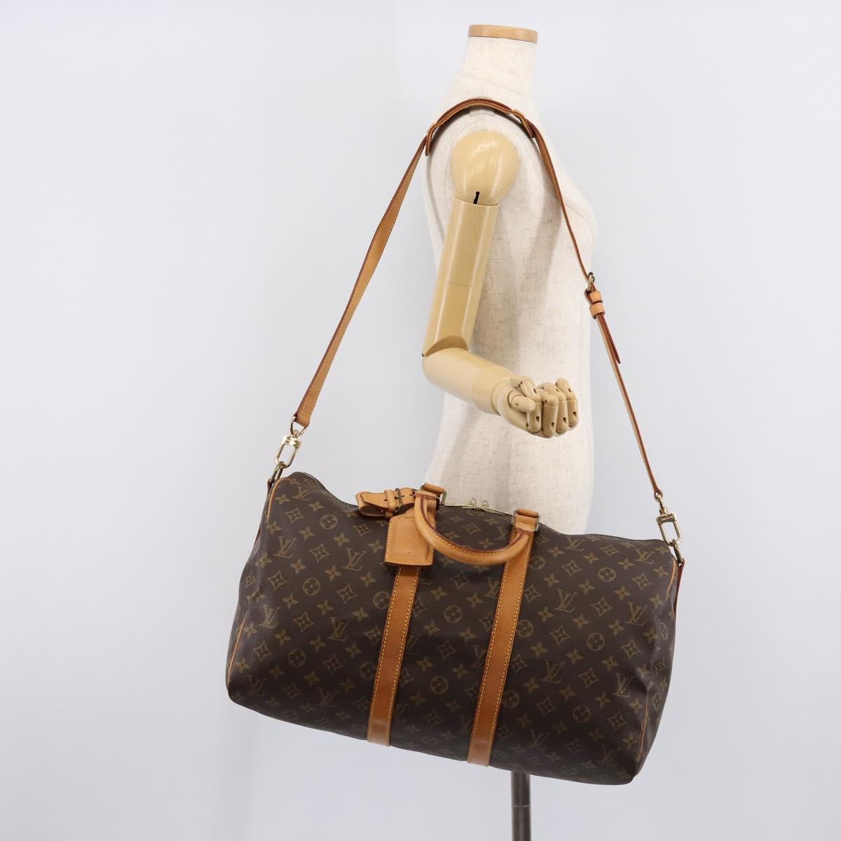 LOUIS VUITTON Monogram Keepall Bandouliere 45 Boston Bag M41418 LV Auth BA16014V