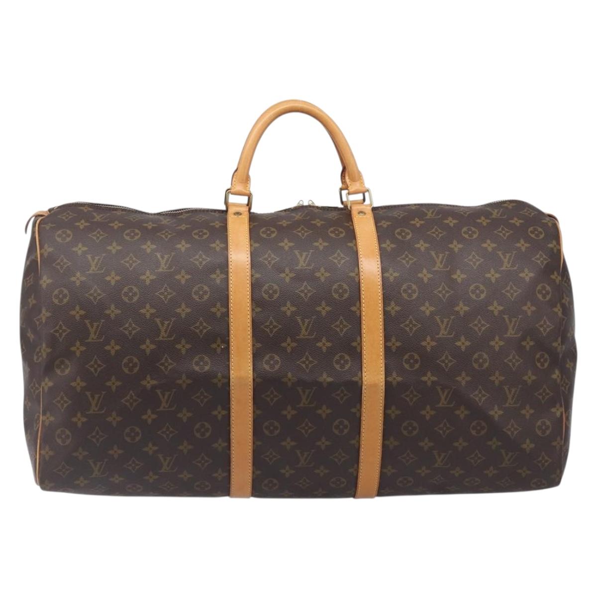 LOUIS VUITTON Monogram Keepall 60 Boston Bag M41422 LV Auth BA16016