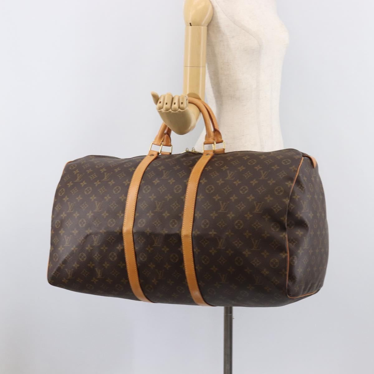 LOUIS VUITTON Monogram Keepall 60 Boston Bag M41422 LV Auth BA16016