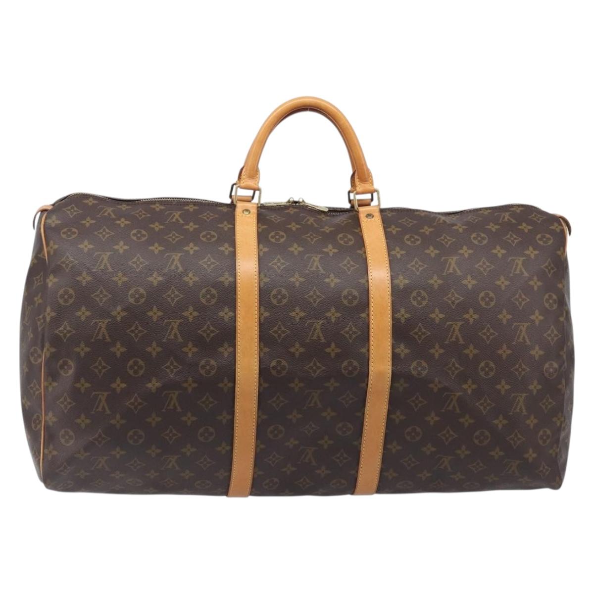 LOUIS VUITTON Monogram Keepall 60 Boston Bag M41422 LV Auth BA16016
