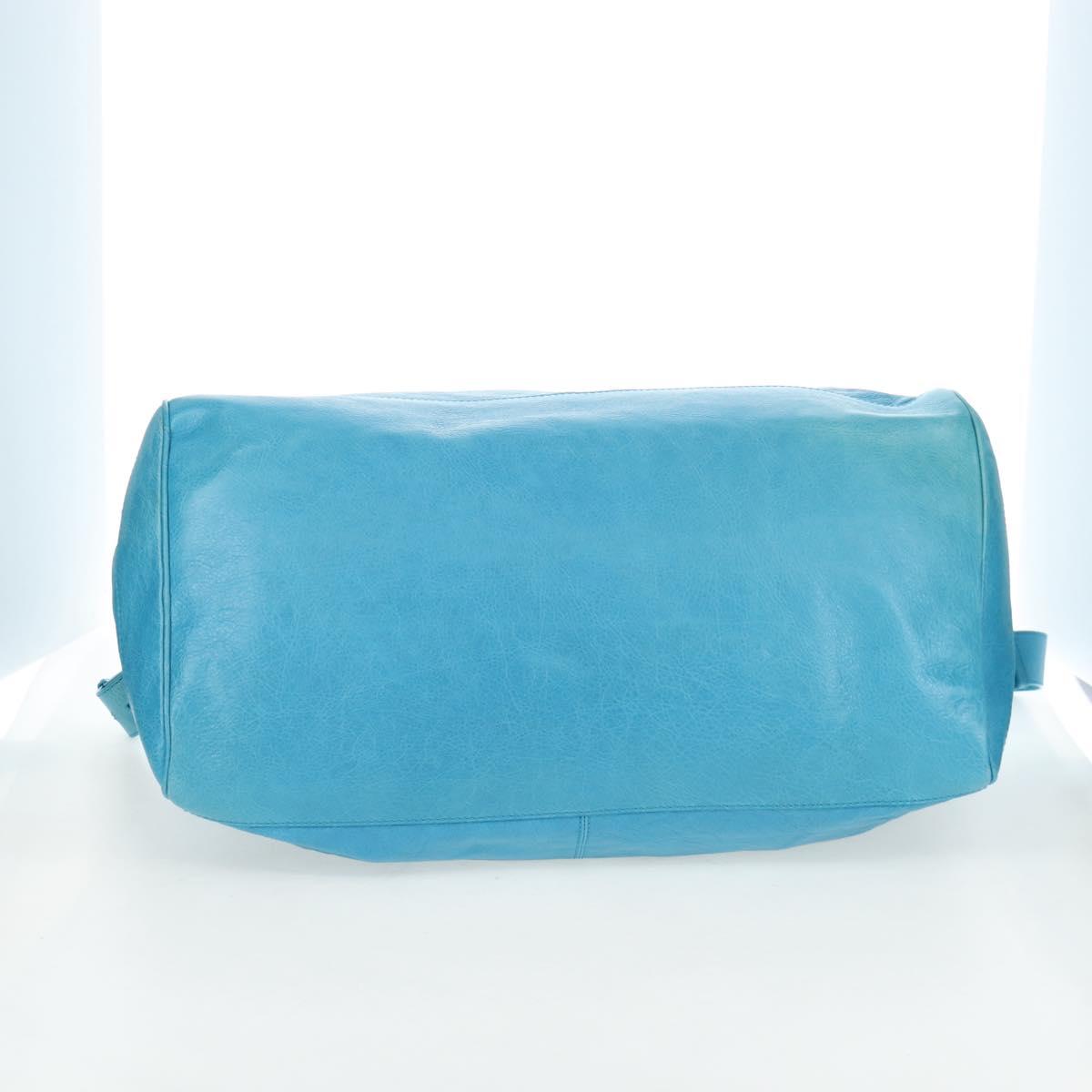 Balenciaga Classic Squash Bag Leather 2way Blue Silver 285698 Auth BA16025M