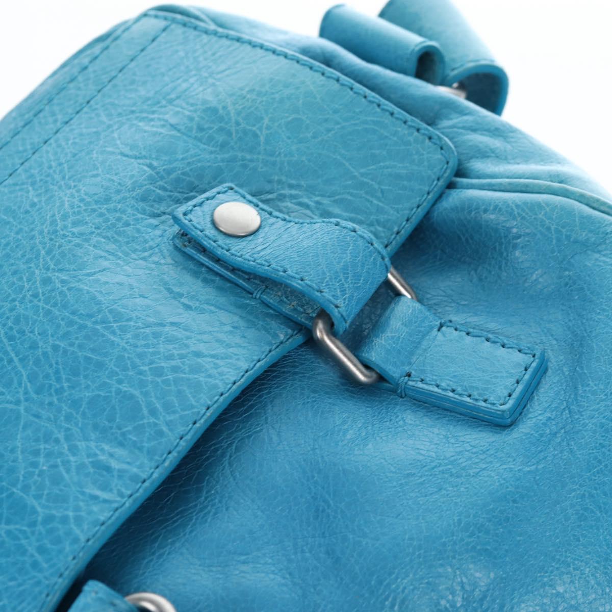 Balenciaga Classic Squash Bag Leather 2way Blue Silver 285698 Auth BA16025M