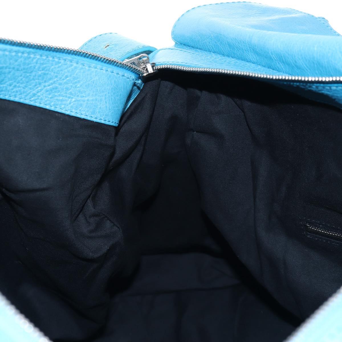 Balenciaga Classic Squash Bag Leather 2way Blue Silver 285698 Auth BA16025M