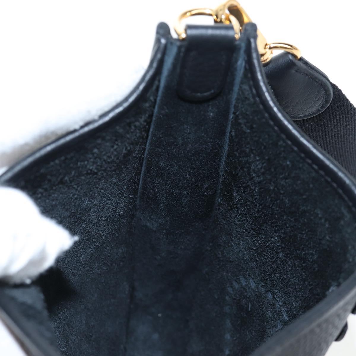 HERMES Evelyn 16 TPM Shoulder Bag Leather Black Gold Auth BA16042SV