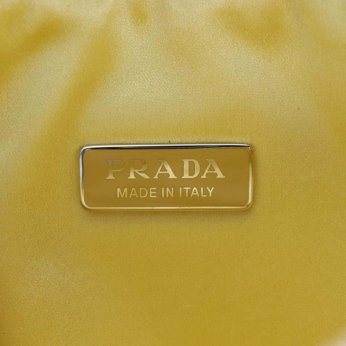PRADA Shoulder Bag Satin Rhinestones Gold Auth BA16050M