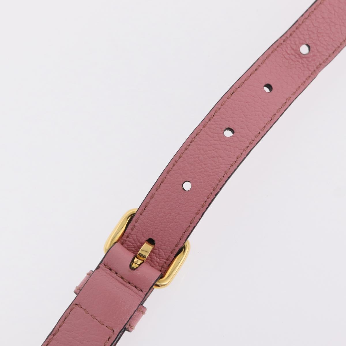 Miu Miu Hand Bag Leather 2way Pink Gold Auth BA16056A