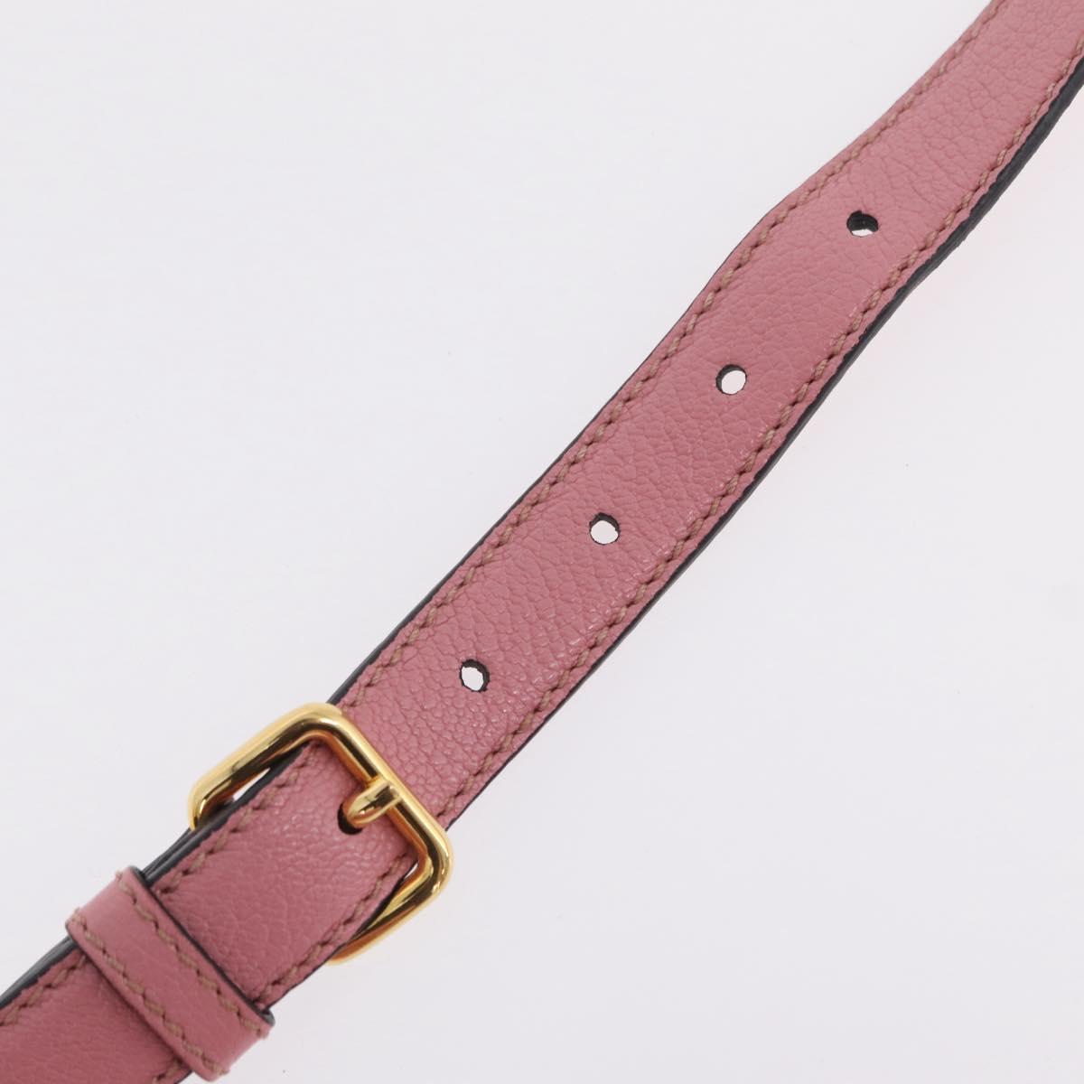 Miu Miu Hand Bag Leather 2way Pink Gold Auth BA16056A
