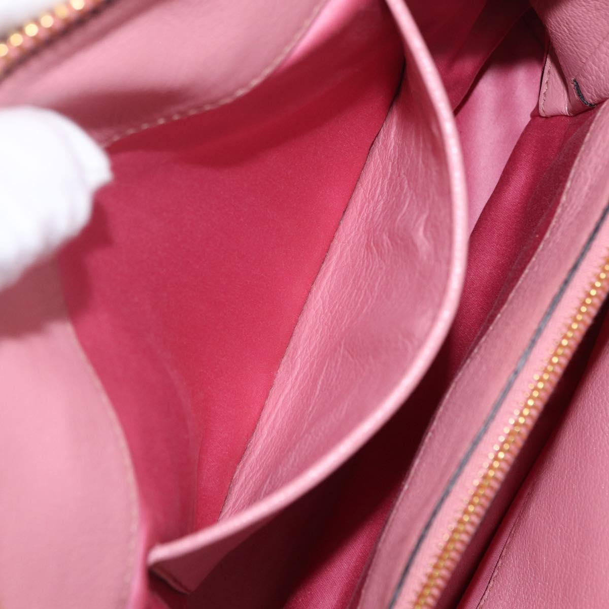 Miu Miu Hand Bag Leather 2way Pink Gold Auth BA16056A