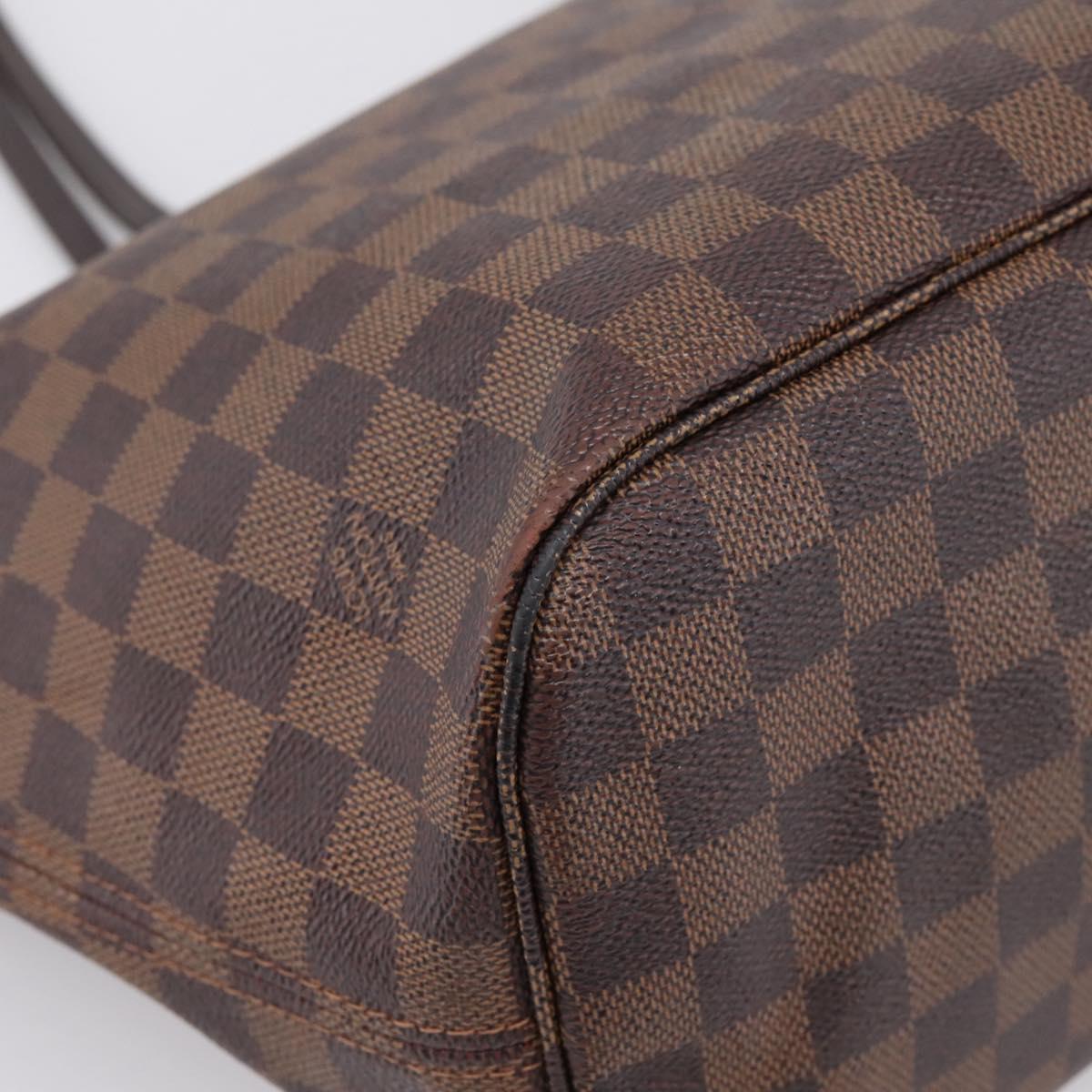 LOUIS VUITTON Damier Ebene Neverfull MM Tote Bag N51105 LV Auth BA16074