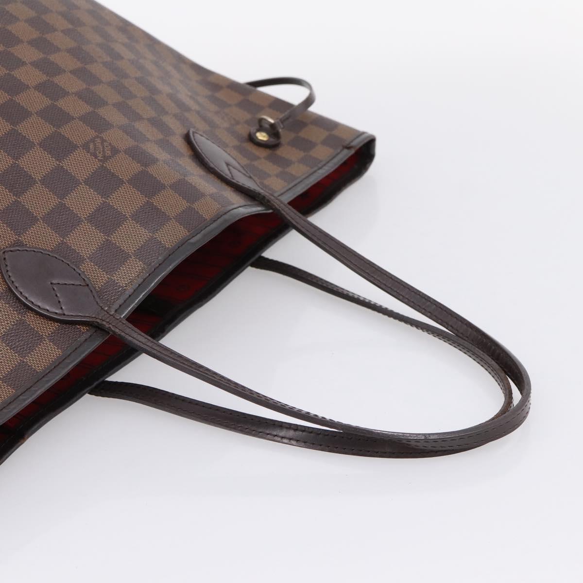LOUIS VUITTON Damier Ebene Neverfull MM Tote Bag N51105 LV Auth BA16074