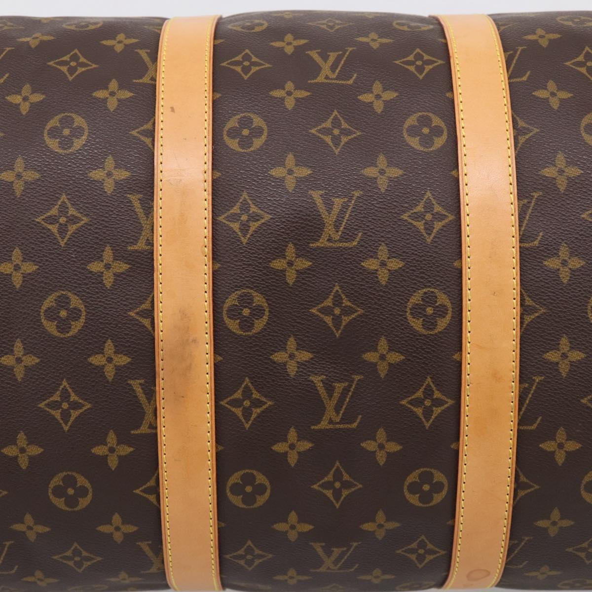 LOUIS VUITTON Monogram Keepall Bandouliere 55 Boston Bag M41414 LV Auth BA16077V