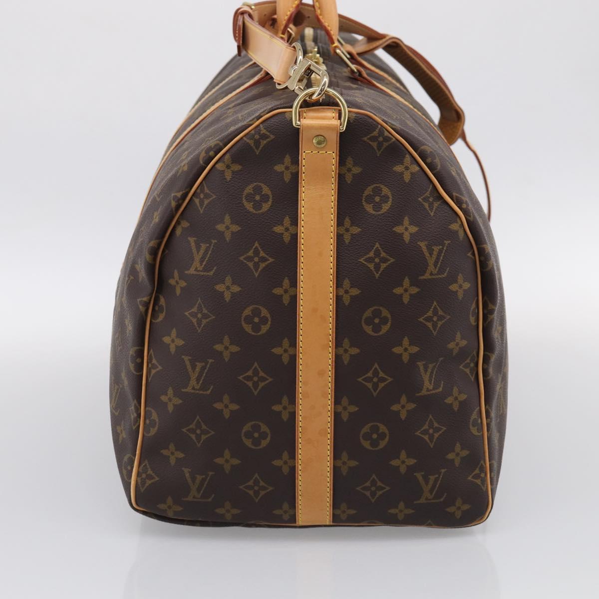 LOUIS VUITTON Monogram Keepall Bandouliere 55 Boston Bag M41414 LV Auth BA16077V