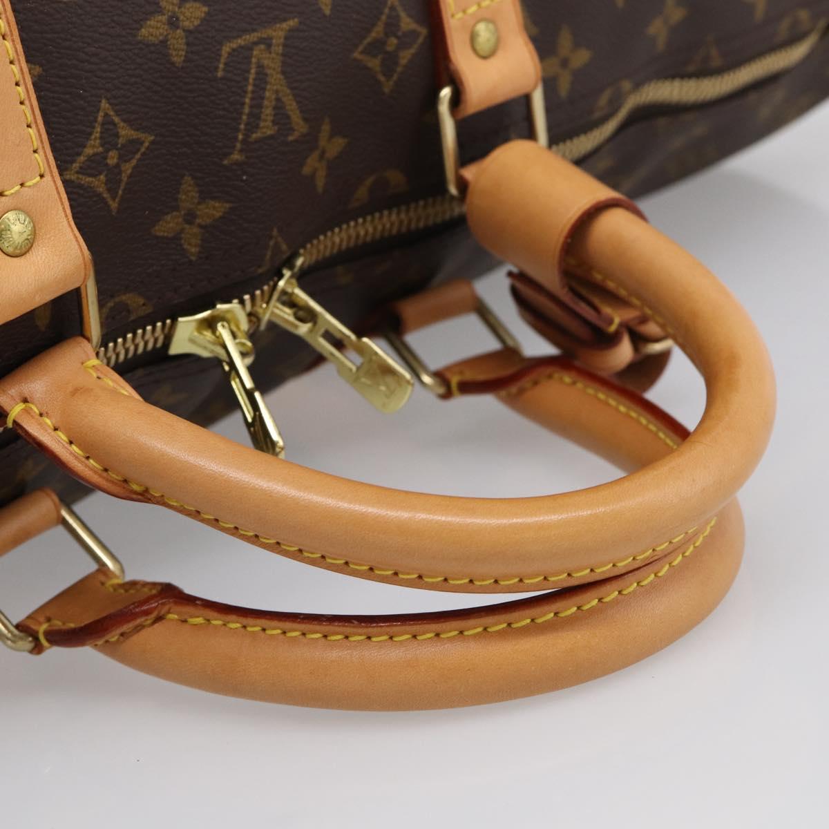LOUIS VUITTON Monogram Keepall Bandouliere 55 Boston Bag M41414 LV Auth BA16077V