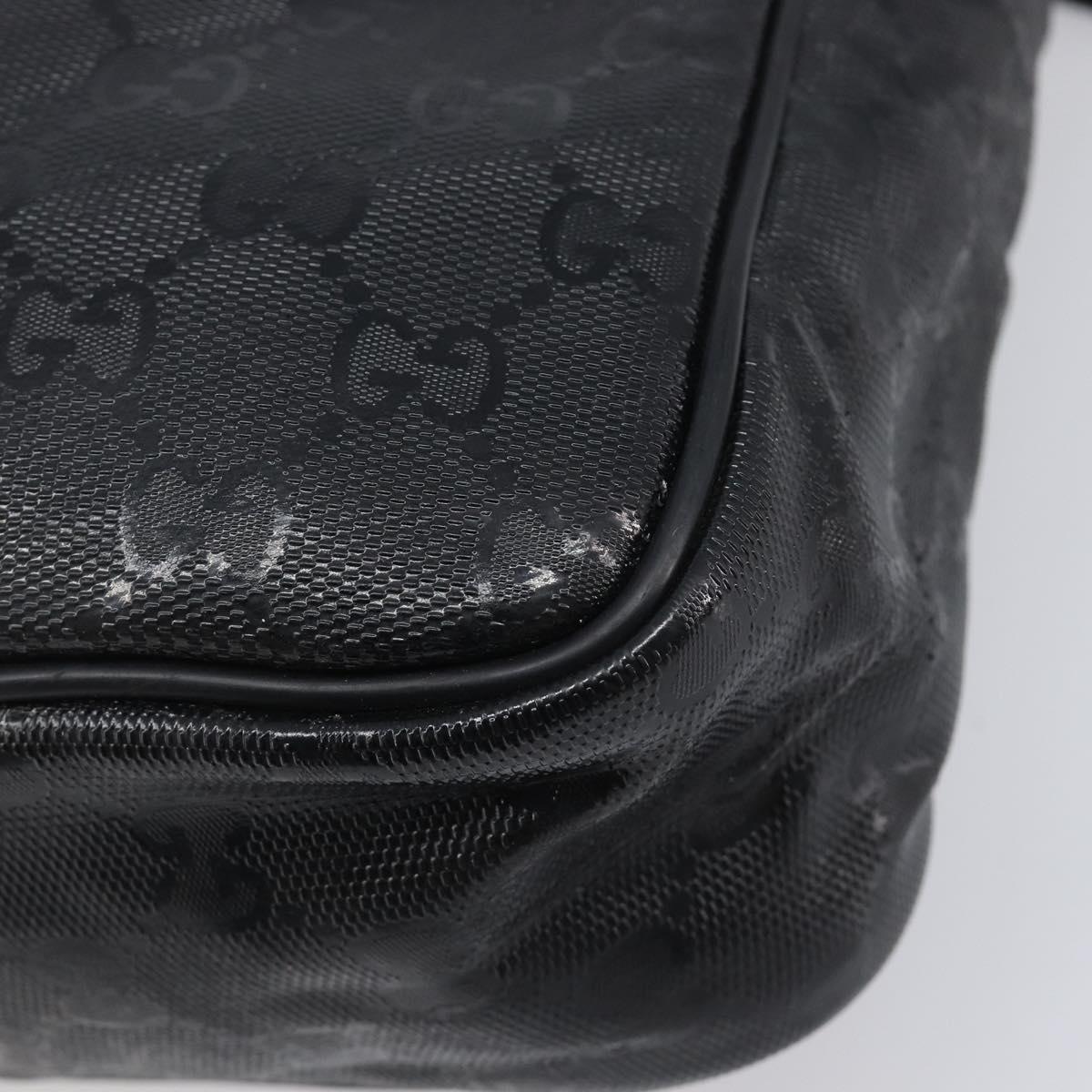 GUCCI GG Implementation Shoulder Bag Coated Canvas Black 201448 Auth BA16084