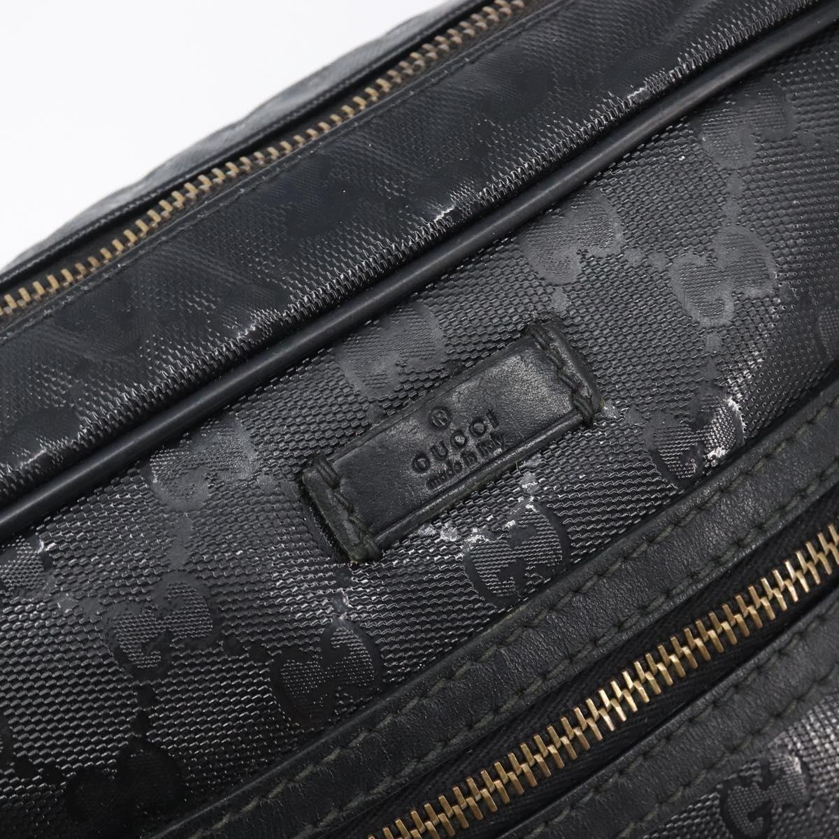 GUCCI GG Implementation Shoulder Bag Coated Canvas Black 201448 Auth BA16084