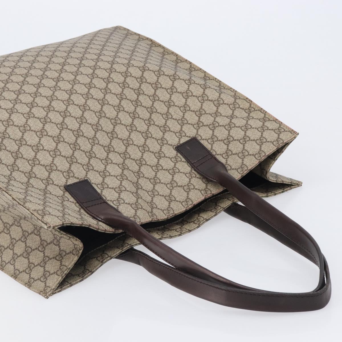 GUCCI GG Supreme Tote Bag PVC Beige 91250 Auth BA16093