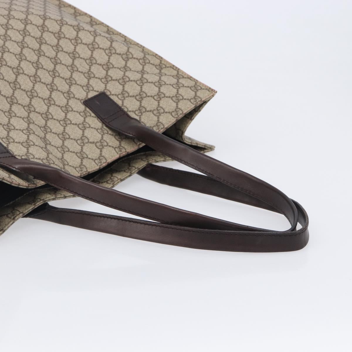 GUCCI GG Supreme Tote Bag PVC Beige 91250 Auth BA16093