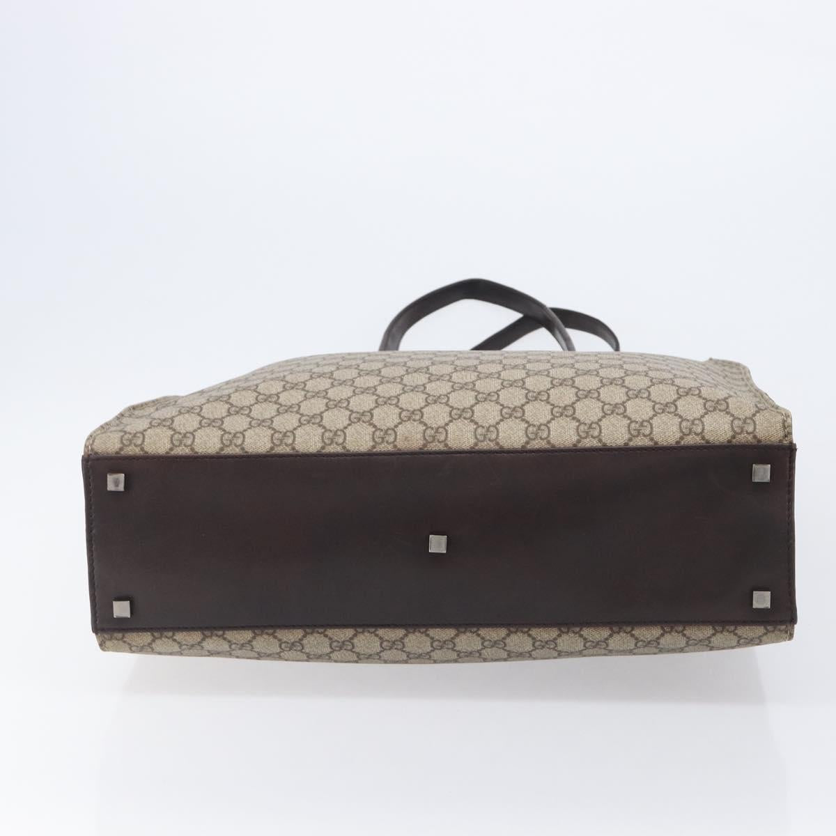 GUCCI GG Supreme Tote Bag PVC Beige 91250 Auth BA16093
