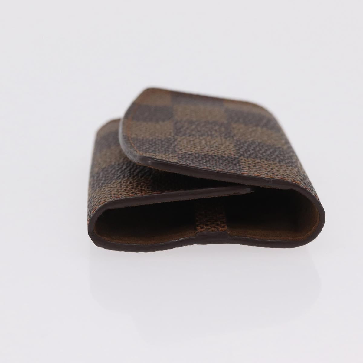 LOUIS VUITTON Damier Ebene Cuffs & Cuff Case Ag925 Silver LV Auth BA16096V