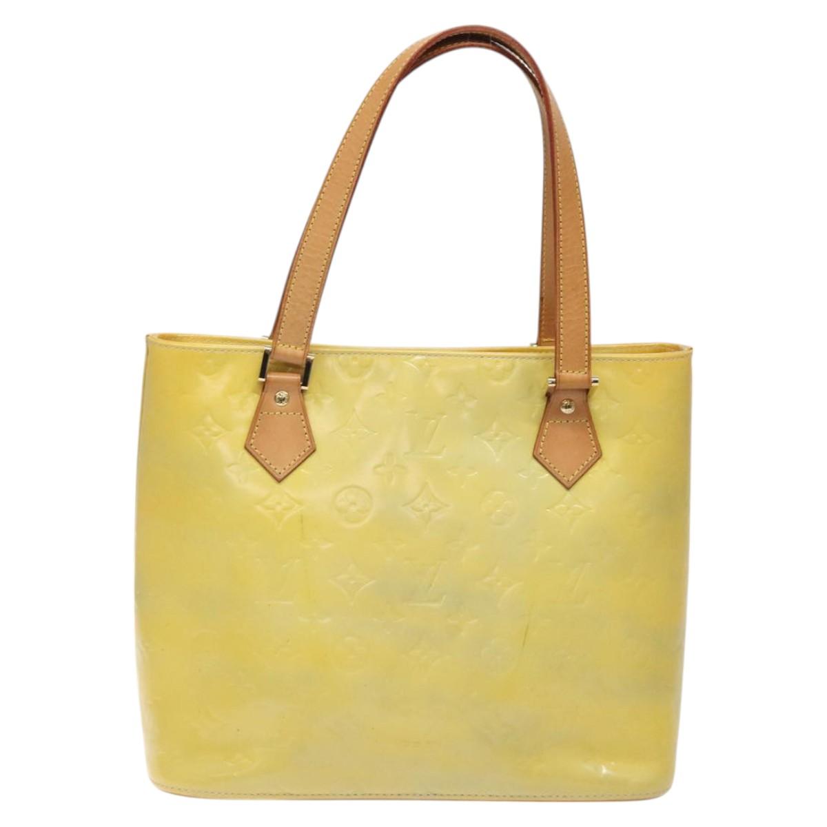 LOUIS VUITTON Monogram Vernis Houston Hand Bag Gris M91053 LV Auth BA1610